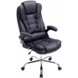 CLP Silla de oficina giratoria regulable en simil cuero negro