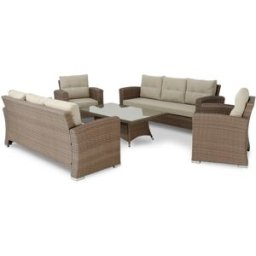 Defora Home Conjunto de jardín de 8 plazas con mesa de centro 140x80x46