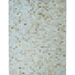 The Deco Factory Alfombra de cuero natural reciclado mosaico beige 190x290