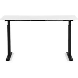 Kare Design Escritorio de pie ajustable de acero blanco y negro L120