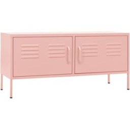 Maison Chic Mueble tv de acero rosa 105x35x50 cm