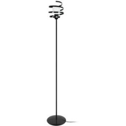 Tosel Lámpara de pie columna metal negro pantalla negro