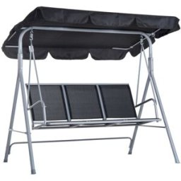 ComfortXL Columpio Hollywood 3 plazas acero malla gris 171 cm