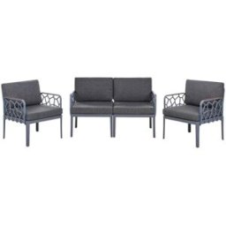 Beliani Conjunto de jardín 4 plazas gris oscuro