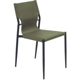 MondoViro Juego de 2 sillas de piel verde, 44x51 cm, 80 cm de alto