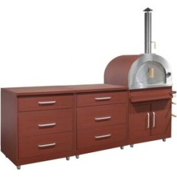 Oviala Cocina exterior de 3 piezas con horno de pizza de ladrillo