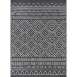 The carpet Alfombra interior exterior diseño rombos, antracita, 140 x 200 cm