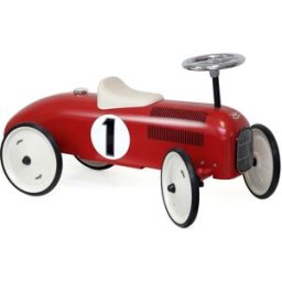 Vilac Coche de carreras correpasillos de metal rojo y crema