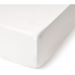 Textura Interiors Sábana bajera de algodón satén 800 hilos color blanco. Cama 180-200cm