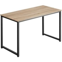 Tectake Escritorio estilo industrial estructura de acero 120 cm madera clara