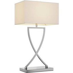 Lucande Lámpara de mesa de metal plateado
