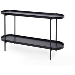 Koketto Home Consola recibidor acabado roble negro y patas metálicas negras