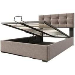 MODFU Cama infantil de terciopelo gris claro 90x200 cm con almacenaje