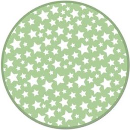 Home and Living Alfombra vinílica redonda infantil estrellas verde 190x190 cm