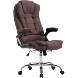 CLP Silla de oficina giratoria regulable en tela marrón