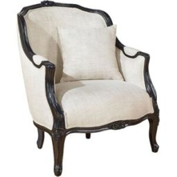 Robin des Bois Sillón de hevea teñido en negro y lino premium lino