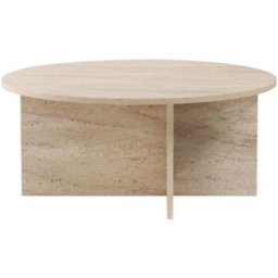 Calicosy Mesa de centro con tablero redondeado l90 cm - travertino