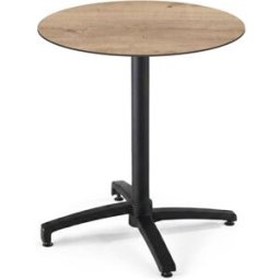 Oviala Mesa de bistró de jardín redonda inclinable 70 cm 4 plazas roble