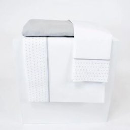 Casa da Laura Sábanas 100% algodón 200 hilos vibo gris cama 105 1 almohada 45 x 12