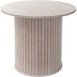 ML-Design Mesa de centro redonda con tablero sobresaliente Ø60 x 50 cm beige