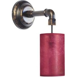 Tosel Aplique de pared brazo metal negro pantalla rojo