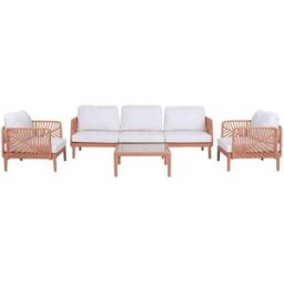 NIYLO Conjunto de muebles de jardín de polipropileno naranja 5 plazas