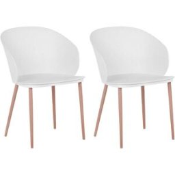 Beliani Conjunto de 2 sillas de comedor blanco