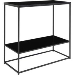 Decoratie Consola de 2 estantes de madera y metal - negro