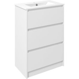 Kleankin Armario de baño 61x37x88 cm blanco brillante