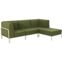 Oviala Conjunto modular de jardín bajo para 4 personas verde caqui