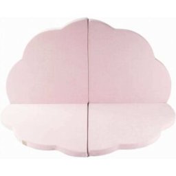 MeowBaby Alfombra de juego para niños, nube 160x160cm, terciopelo, rosa