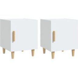 Maison Chic Juego de 2 mesitas de noche madera contrachapada blanco 40x40x50 cm