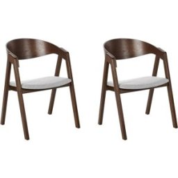 Beliani Conjunto de 2 sillas de comedor madera gris claro