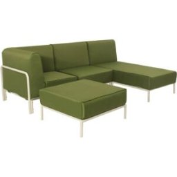 Oviala Conjunto modular de jardín bajo para 4 personas verde caqui