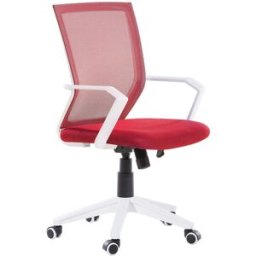 Beliani Silla de oficina giratoria rojo