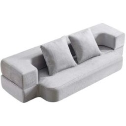 OKWISH Sofá cama plegable gris claro de espuma 31x31x110 cm