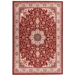 THEKO Alfombra de lana tejida a máquina - roja - 240x340 cm