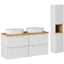 Petits meubles Conjunto de muebles doble lavabo paneles de melamina y mdf blanco