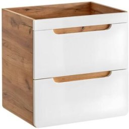 Unique Mueble de lavabo madera color natural claro, blanco