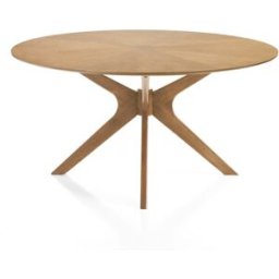 ORESTELUCHETTA Mesa redonda efecto madera acabado roble cm. Al.75 x ø.137