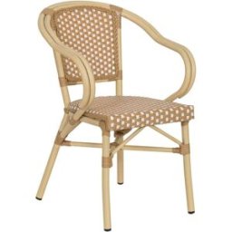 Wanderlust deco Silla de ratán sintético crema 57x57x84cm