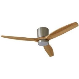 Lucande Ventilador de techo con lámpara de madera gris