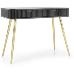 Furnlux Mesa consola negro dorado 103 x 49 x 80 cm