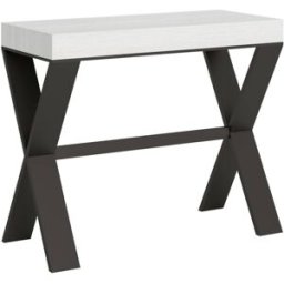 Itamoby Consola extensible 90x40/196 cm efecto madera fresno blanco, hierro