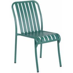 Oviala Silla de jardín de aluminio verde oscuro de diseño