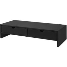 SoBuy Soporte para monitor con 2 cajones madera negro
