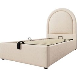 OKWISH Cama infantil beige de pu con almacenaje 90x200 cm