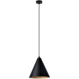 Wonderlamp Lámpara colgante con pantalla de metal negro e interior dorado