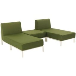 Oviala Conjunto modular de jardín bajo para 3 personas verde caqui
