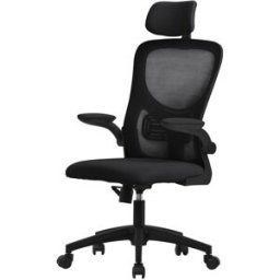 ML-Design Silla de oficina negro ergonómico de rejilla regulable y giratoria